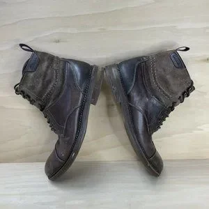 Clarks Mens Leather Lace Up Ankle Combat Boots Round Toe Brown 16501 Size 8.5 M Clarks | Shoes | Clarks Mens Leather Lace Up Ankle Combat  main image 2